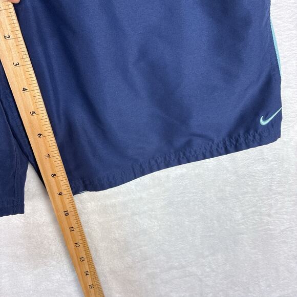 VTG Nike Mens M Blue Teal Mesh Lined Running Hiking Swim Trunks Surf Shorts Y2K - Picture 10 of 12